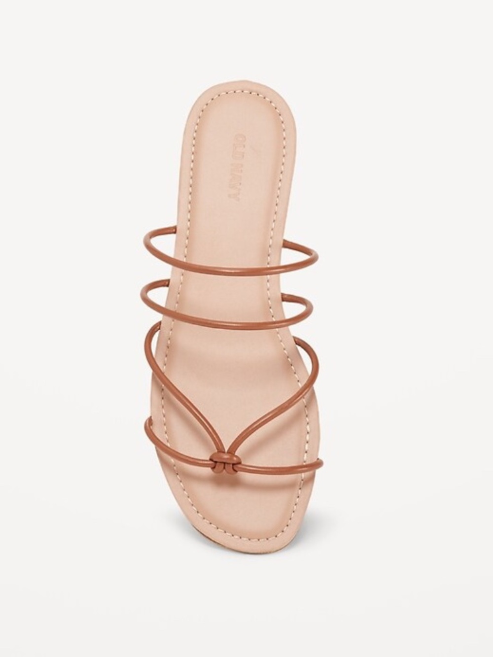Old Navy sandals feature brown strappy knotted uppers; Size 8